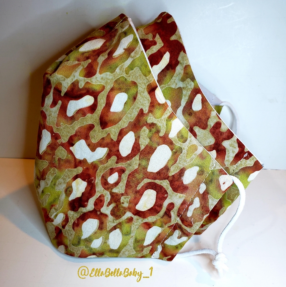 African Print Fabric Face Mask Filter 3 Layers